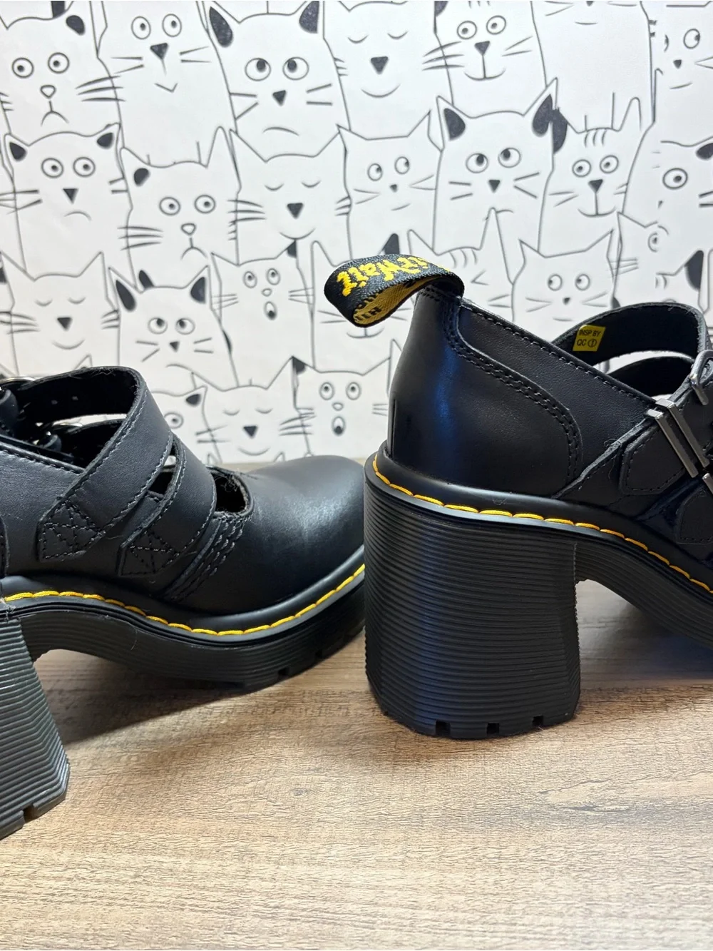Dr. Martens Black Eviee Sendal Leather heeled shoes